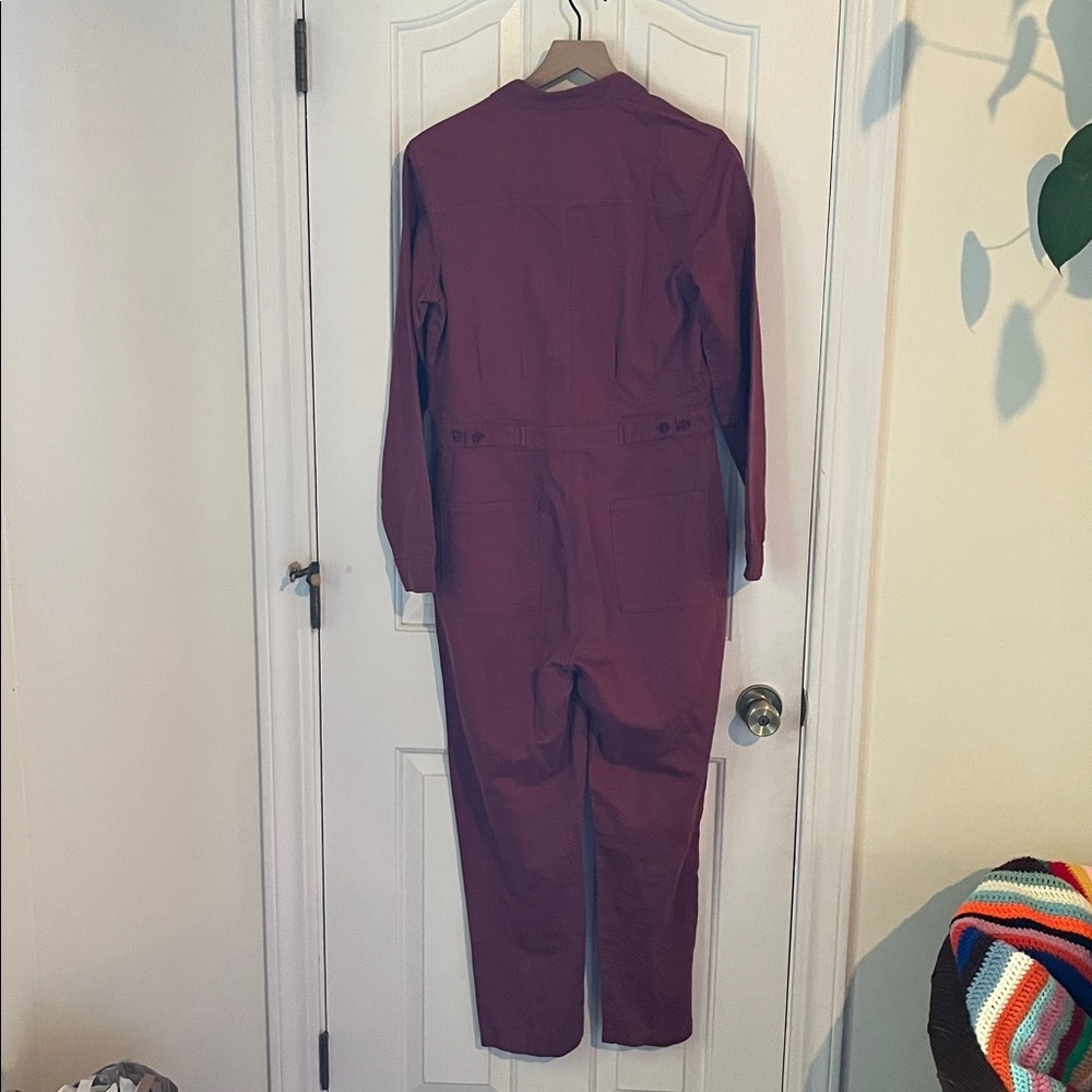 Outerknown | Burgundy S.E.A.‎ Long Sleeve Organic Cotton Jumpsuit Size Small - Picture 7 of 11